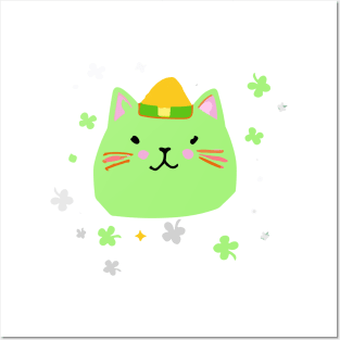 on St. Patrick’s Day cat big chese Posters and Art